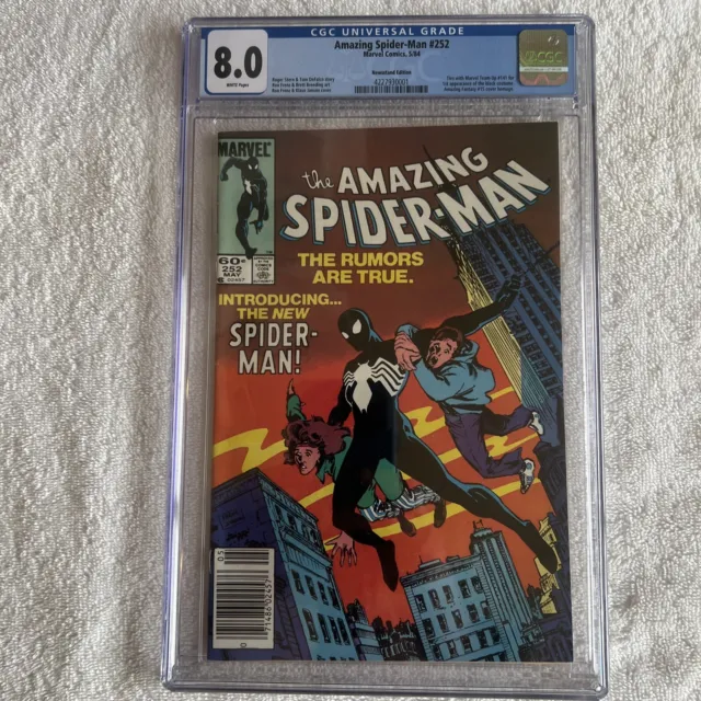 Amazing Spiderman 252 CGC 8.0 Newsstand Edition 1st Black Costume - New CGC Case