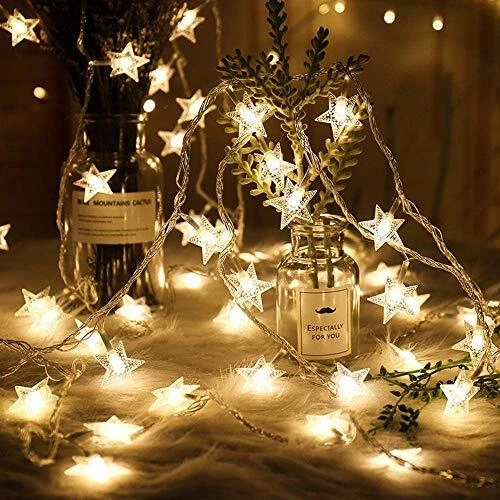 Star String Lights 10Ft3M 20 Led Plug In String Lights Warm White Fairy Lights