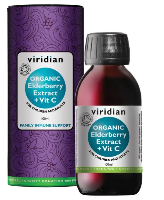 Viridian Orgánico Sauco Extracto con Añadido Vitamina C 100ml