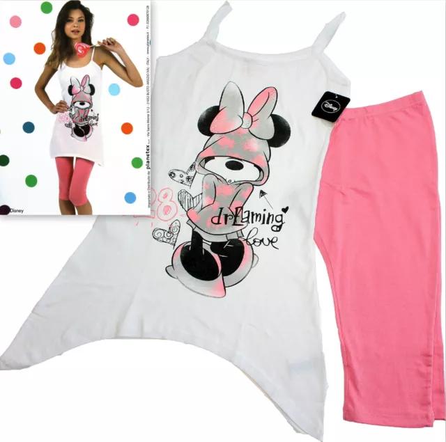 Camicia da Notte corta top + leggings Disney Minnie L elasticizzata 20434