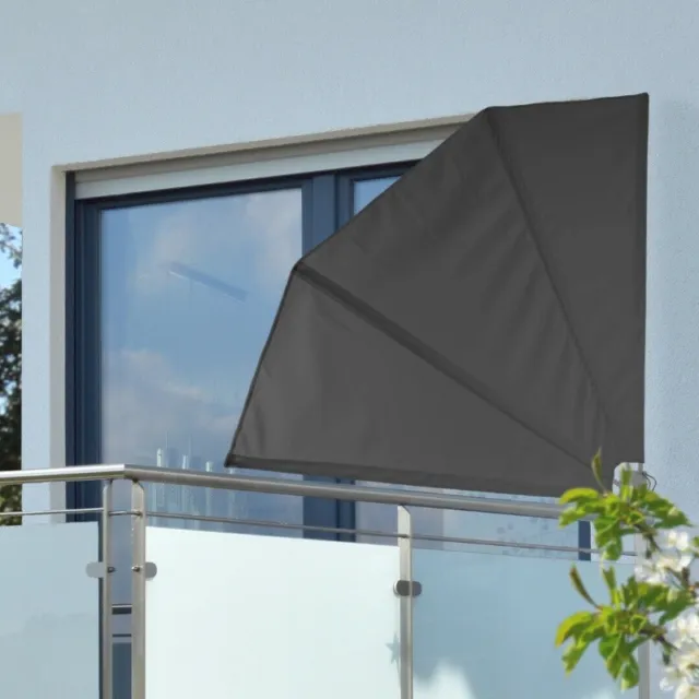 Sichtschutz Fächer 120 x 120 cm Balkon Windschutz Polyester 160 g Balkonfächer