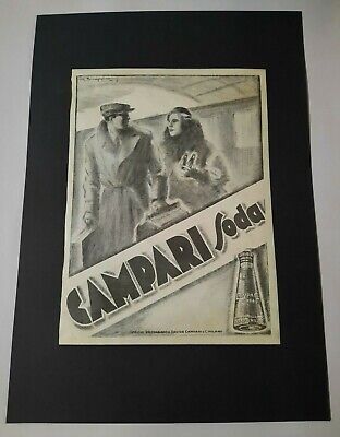 Pubblicita Liquori "Campari Soda" Originale Vintage 1935 A3 Ottimo Muggiani