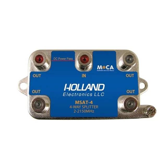 Holland Electronics MSAT-4 Moca 4-Way Splitter Directv Geprüft - Neu Mdu