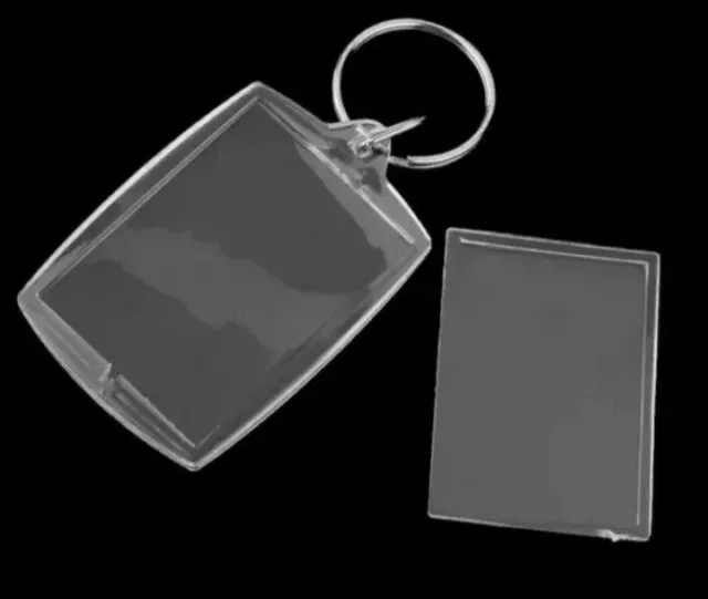 Photo Keyring Picture Frame Key Ring Key Tag Holder Transparent Blank Acrylic 3