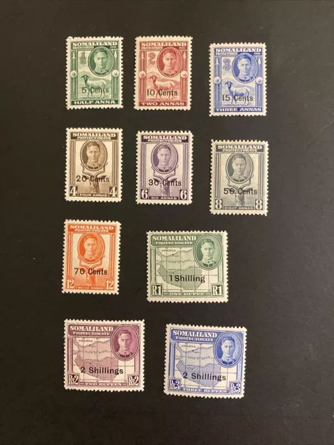 Somaliland GVI 1951 Definitive Short Set Mint Lightly Hinged.