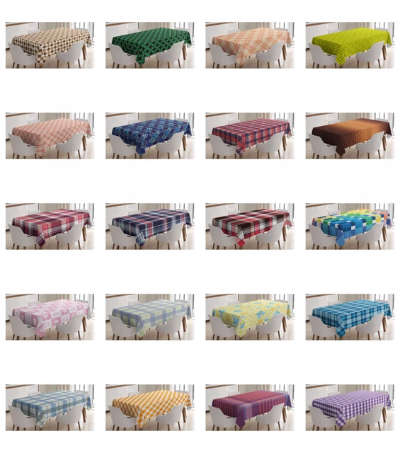 Ambesonne Checkered Tablecloth Table Cover for Dining Room Kitchen