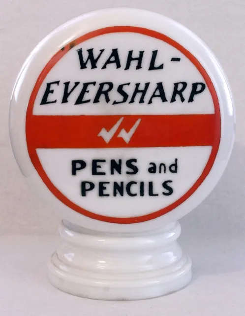 1940S Wahl Eversharp Pen & Pencil Milk Glass 2-Sided Advertising Globe