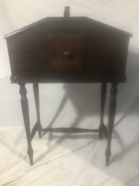 Adorable Antique Walnut Standing Sewing Cabinet  