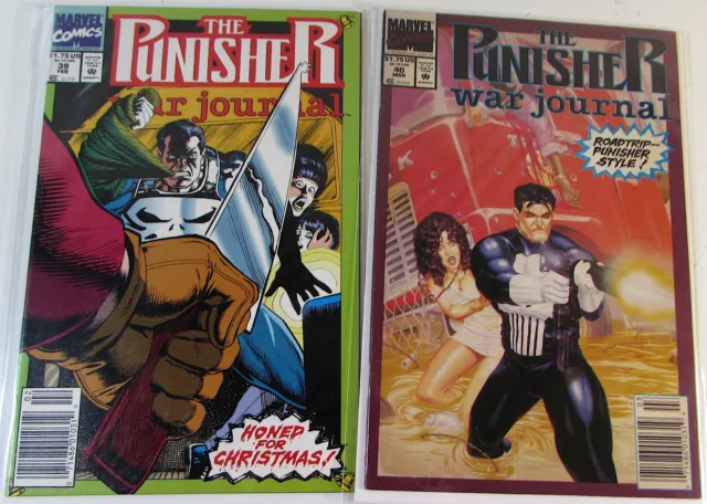 1992 Punisher War Journal Lot of 2 #39,40 Marvel 1st Series Newsstand Comics