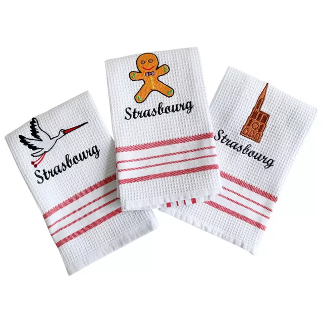 3-Pack Christmas Kitchen Dish Towels 100% Cotton Waffle Weave Party Dish Cloths