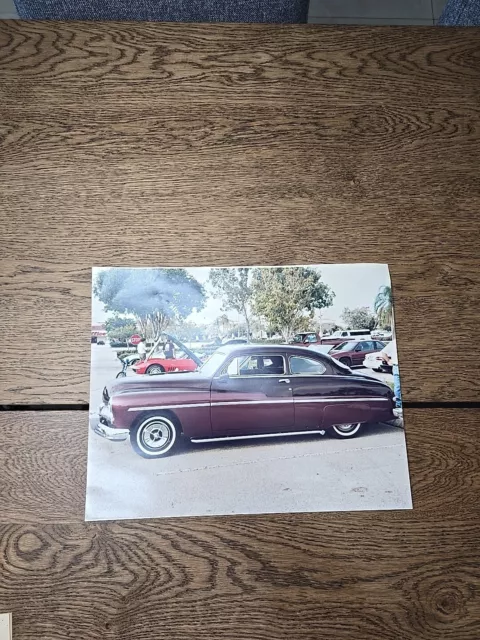 Mercury Burgundy Hot Rod 1950s Custom 14x11 Photo Photograph Car Show Vintage