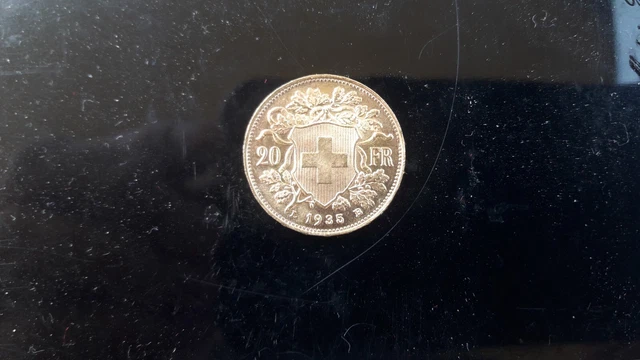 Superbe pièce de 20 francs Suisse en Or de 1935 (Franc Vreneli)
