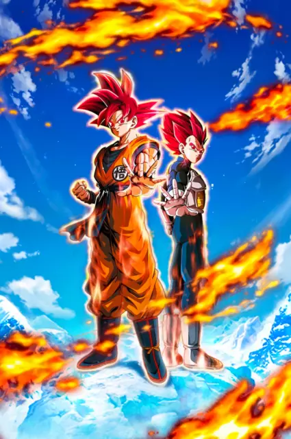 Dragon Ball Poster DBS Goku SSJ Blue Fight Pose 12inx18in Free Shipping