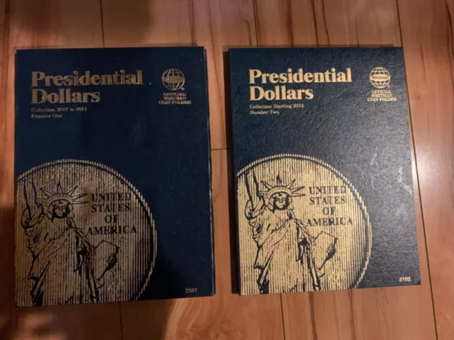 Whitman Presidential Dollars Coin Folder 2007-2011 Num.1 & 2012-2016 & 4 extra