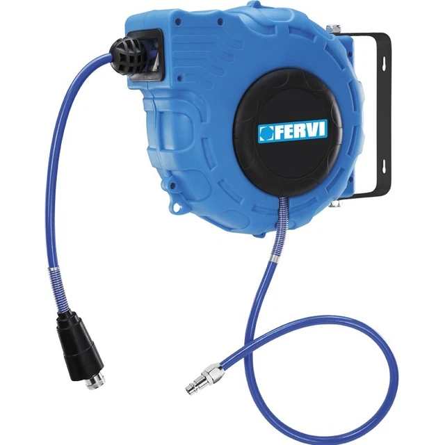 Avvolgitubo Automatico Per Aria Compressa 30 Metri - Con Supporto A Parete E Attacco Rapido 1/4 - Foto 11