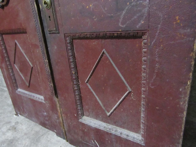 ~ Antique Carved Oak Double Entrance French Doors ~ 46.25 X 82.75 ~ Salvage 8