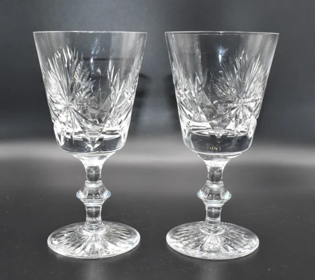 Set of 2 Edinburgh Crystal Star Of Edinburgh Small Wine Glasses - 12.5cm