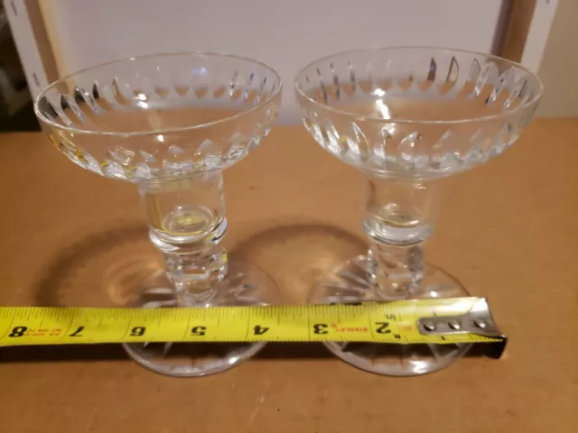 Crystal Candlesticks Glass Candle Holders Cut - Pair 2