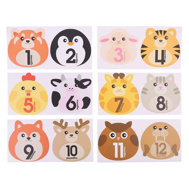 Cartoon Baby Monthly Stickers Woodland Baby Stickers Gender Neutral