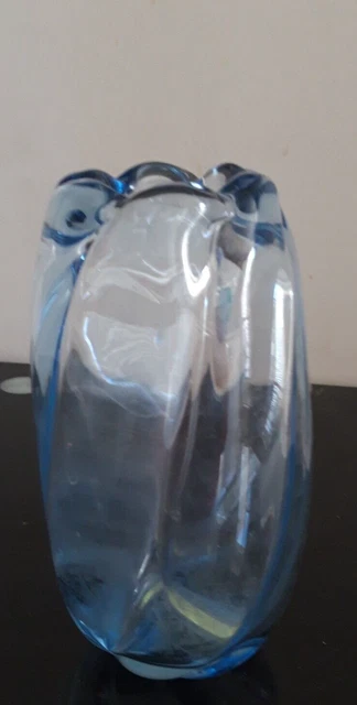 Grand Vase Bleu En Verre Soufflé - Décoration Intérieure