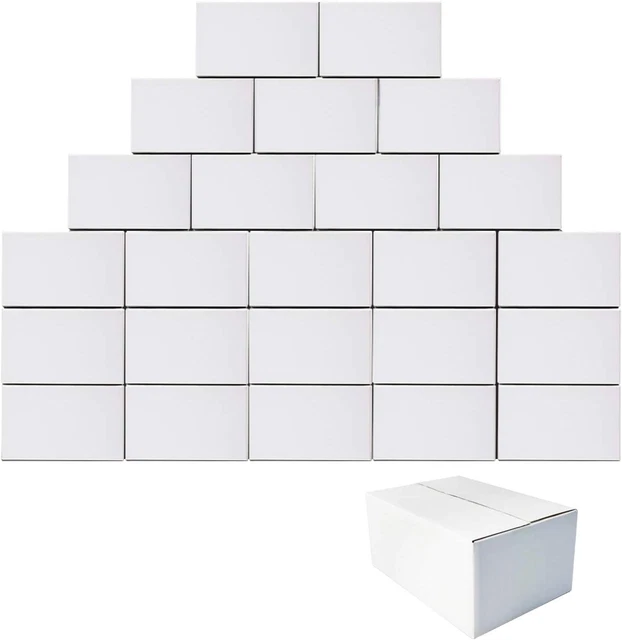 PETAFLOP 10X7X5 Shipping Boxes, White Corrugated Mailing Cardboard Box for Packi