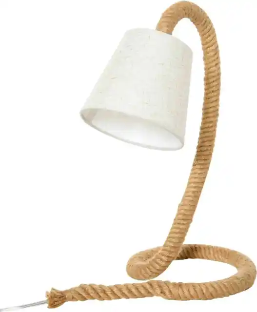 DecHome Lampada da Tavolo Stile Marinaro in Corda e Tessuto Attacco E14 B31D14