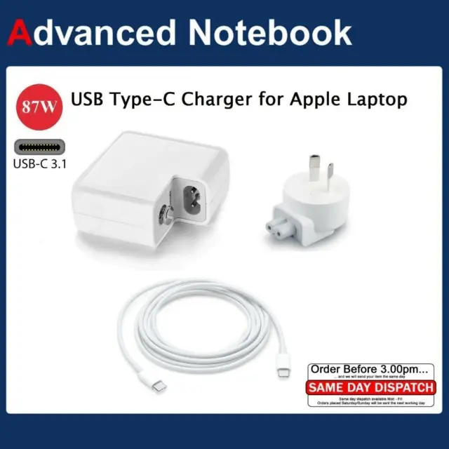 87W USB-C AC Charger for  15" A1707 MacBook Pro With Thunderbolt 3 Type C