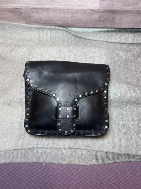 Women’s clutch REBECCA MINKOFF Black Leather Studded Pouch NO STRAP