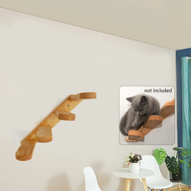 WALLMOUNTED STEP LADDER Wooden Stairs Jumping Platform Cat Climbing