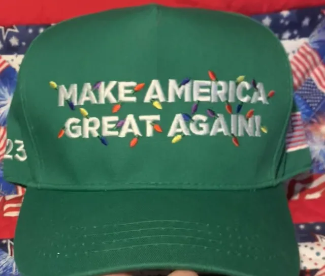 Donald Trump Christmas 2023 Green MAGA Make America Great Again Hat Cali Fame