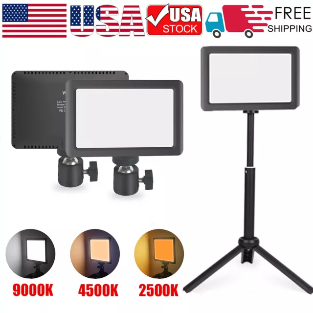 Dimmable Camera LED Video Light Panel + Bracket Tripod for Photography Lighting