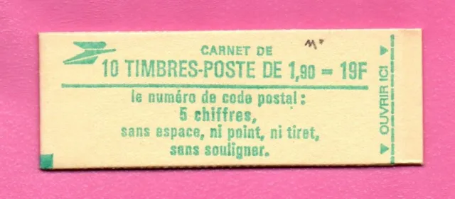 FRANCE - Carnet LIBERTE - YT 2424-C1 - CODE POSTAL - Numeroté - Conf 8