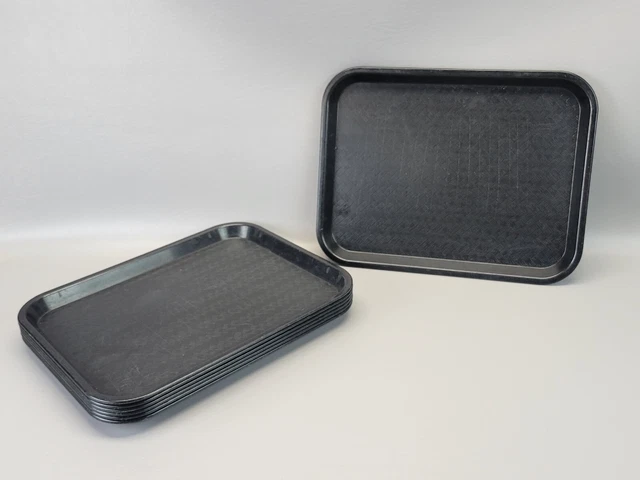Carlisle NCT 1014 Black 14x10 Cafeteria/Restaurant Food Tray Lot of 7 Used USA