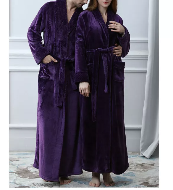 Bathrobe with Hooded for Men Women Long Soft Robe Housecoat Winter  Loungewear
