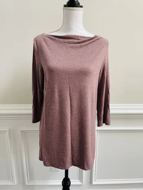 Adrienne Vittadini 3/4 Sleeve Boatneck Tunic Top Size Women’s M