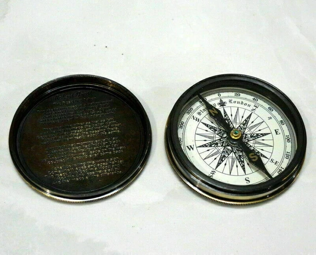 NKlaus Boussole Portable Laiton 4cm - Décoration Maritime Vintage Compacte
