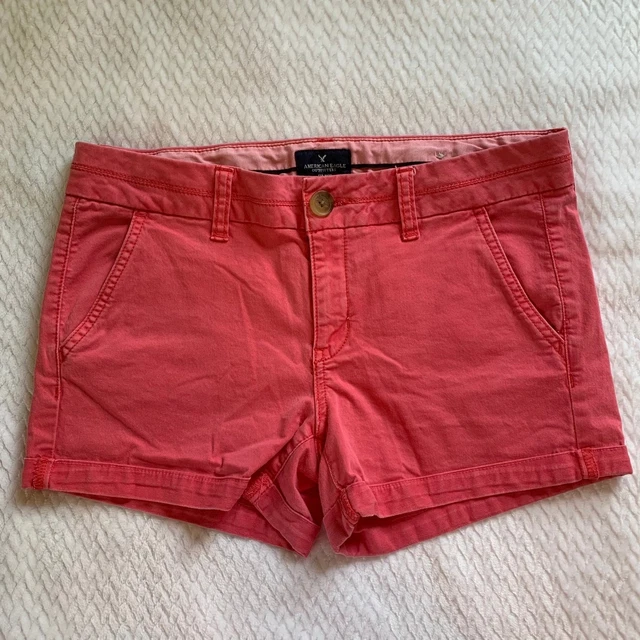 American Eagle Midi Shorts Pink Khaki Size 8