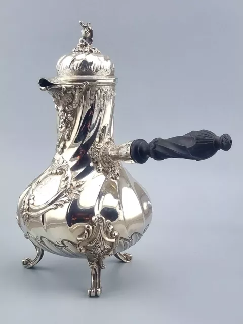 Schokoladenkanne Kaffeekanne 950er Silber Stil Louis XV Frankreich 19.Jh. (921)