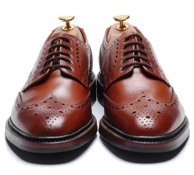 LOAKE 1880 DARK Brown Grain Derby Shoes: `Badminton 2` Size 7.5 F UK 41 ...