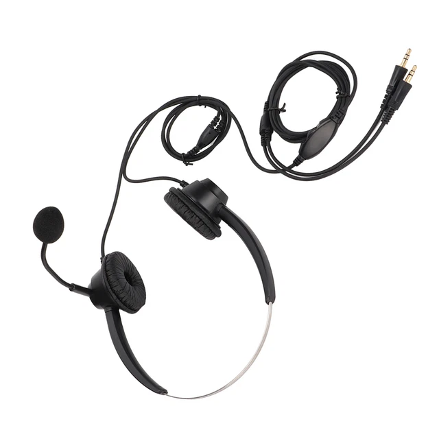 Phone Headset Dual 3.5mm Plug Binaural Adjustable Volume Wired Customer Serv SP5