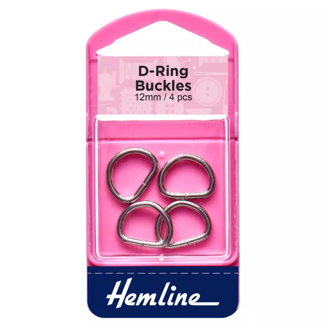 Hemline D Rings Nickel - Full Range of Sizes Available!