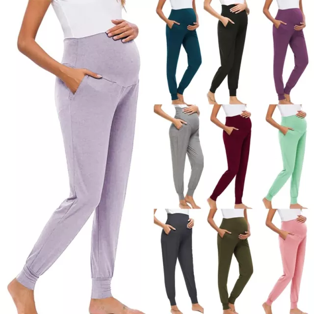 Women Lounge Straight Leg Pregnant Yoga Pants Ladies Fitness Loose High Waist
