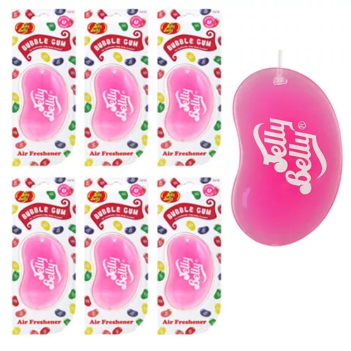 6 x Jelly Belly 3D Bean Sweets Scent Car Home Air Freshener Freshner BUBBLE GUM