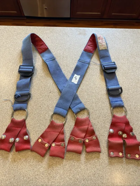 Firefighter Padded Suspenders Blue Parachute Style Turnout Pants Morning Pride