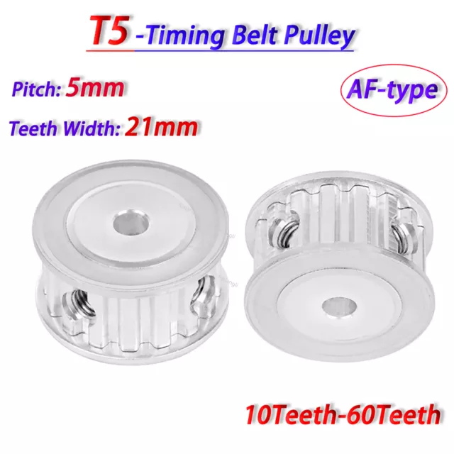 T5 10-60 Zähne Zahnriemenrad Zahnriemenscheibe Riemenscheibe Breite 21mm AF-typ