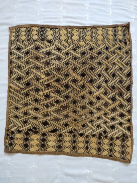 Antique Kuba clothes congo Textile Raffia Square  African Art item 687