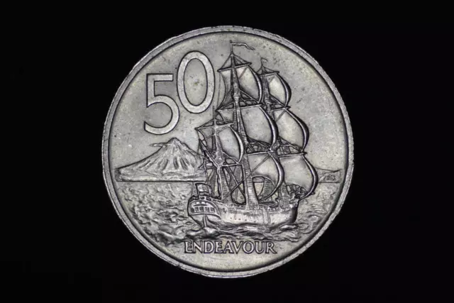 New Zealand - 1967 - Fifty Cents - Major Milling Error - KM37 (OM-A2190)