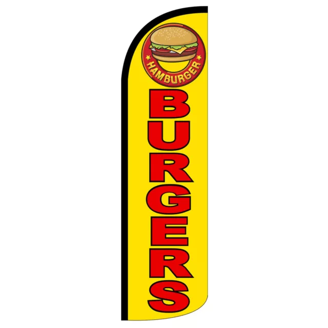 Burgers Flag Flutter Feather Banner Swooper Extra Wide Windless