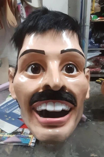 Freddie Mercury Fiber Glass Head Mascot Costume Singer Character Party Event