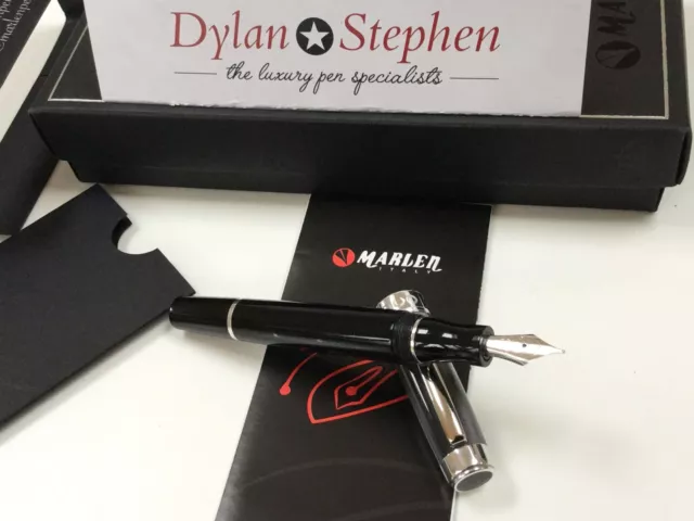 Marlen One black marbled fountain pen NEW + boxes